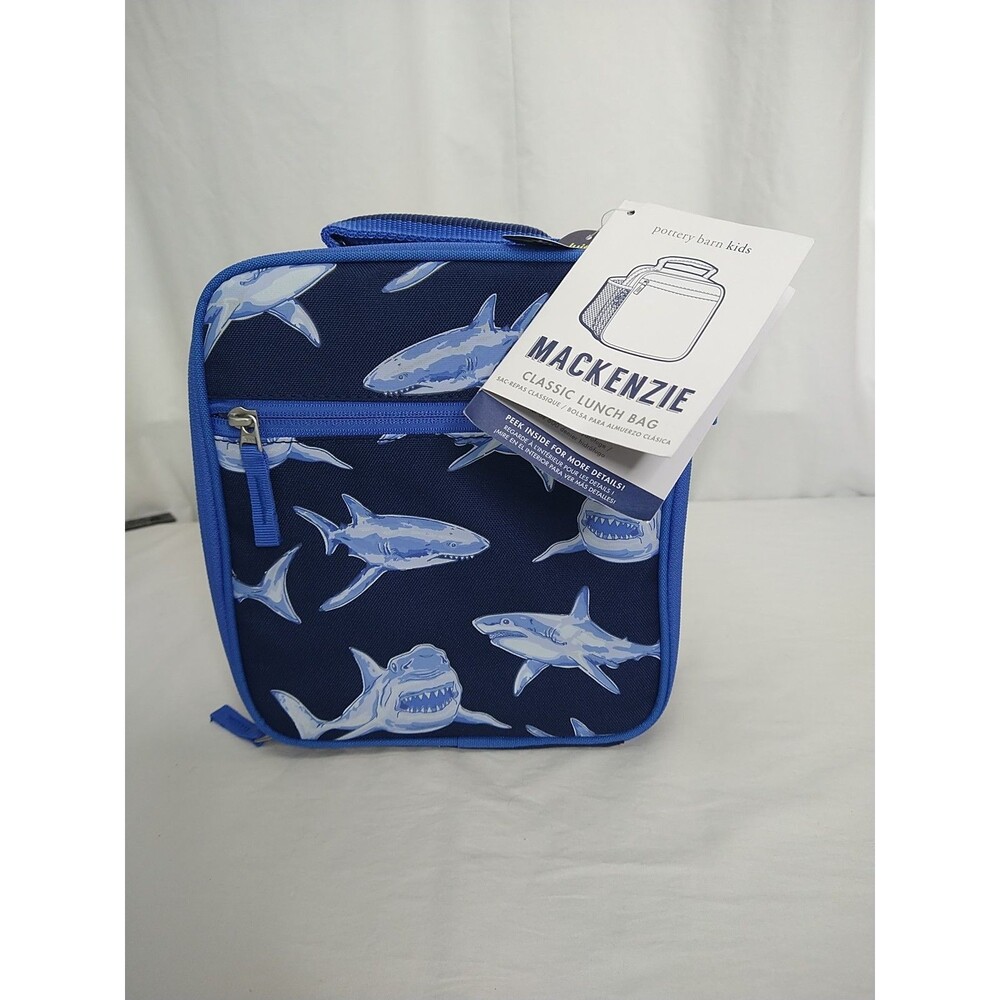 New with Tag Pottery Barn Kids Mackenzie Lunch Box Shark Blue